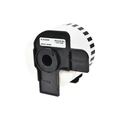 Совместимый ленточный картридж G&G GG-DK22205 (62x30 / DK-2205 / DK-22205) для Brother P-touch QL-500, QL-550, QL-70, черный