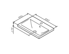 Тумба с раковиной, напольная, 65 см, 2 ящика, белый глянец,  AM.PM X-Joy - M85AFSX0652WG
