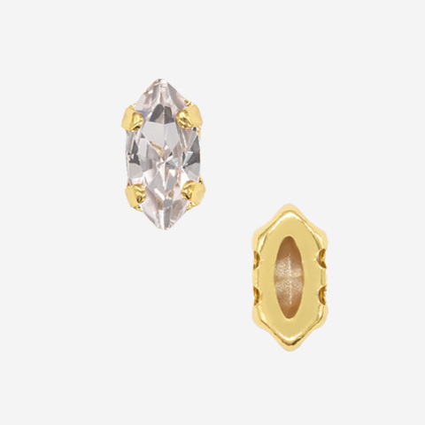 Кристалл Маркиз (Marquise Fancy Stone) в цапах, оттенок 
