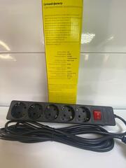 Сетевой фильтр Perfeo POWER+ 5 розеток 10А 2300W 3м черный