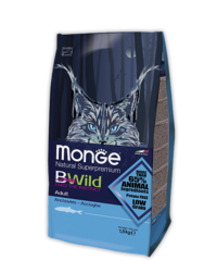 Сухой корм для кошек Monge Bwild Adult Cat Anchovies, с анчоусами