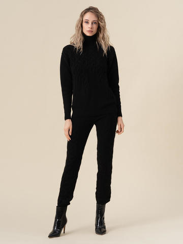 Женский свитер черного цвета из 100% кашемира - фото 3