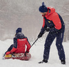 Премиальный теплый зимний костюм Nordski Mount Red-Dark Blue женский с высокой спинкой