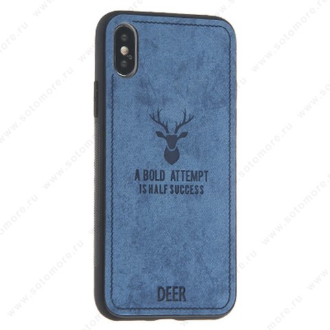 Накладка для Apple iPhone XS/ X DEER синий