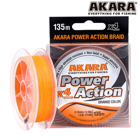 Шнур Akara Power Action X-4 Orange 135 м 0,12