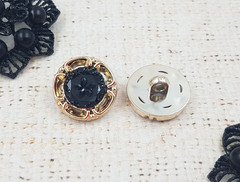 Пуговицы костюмные, d 2 см, золото с чёрным