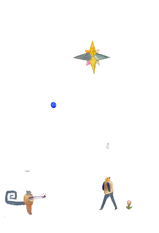 Fled, driven by his own stomp