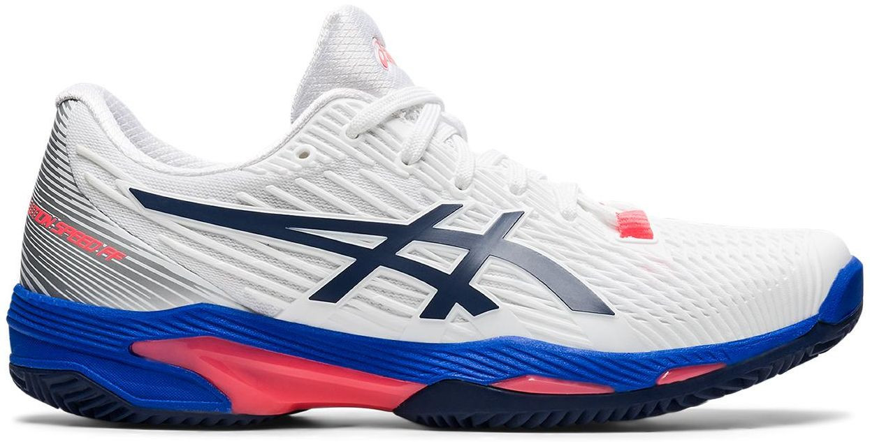 Женские Кроссовки теннисные Asics Solution Speed FF 2 Clay - white/peacoat  - купить по выгодной цене | Теннисный магазин tennis-store.ru