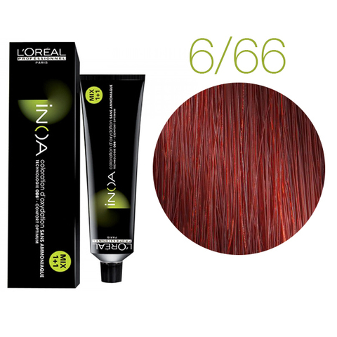L'Oreal Professionnel INOA Carmilane 6.66 (Темный блондин красный интенсивный) - Краска для волос
