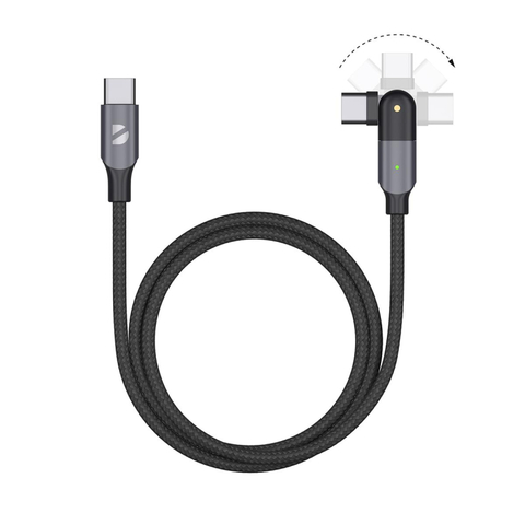 Кабель Deppa USB-C - USB-С, USB 2.0, 3A, 1.2м, алюминий, нейлон, черный