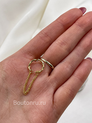 Кафф с декоративной цепочкой золотистый