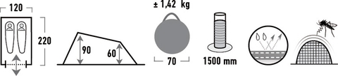 Картинка палатка туристическая High Peak Campo  - 2