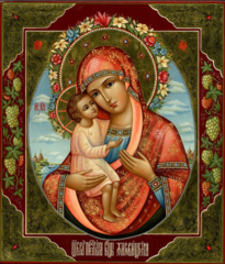 Жировицкая икона Божией Матери деревянная на левкасе