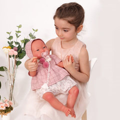 Munecas Antonio Juan Кукла-младенец Reborn Эмилия в розовом 52см, мягконабивная (81171)