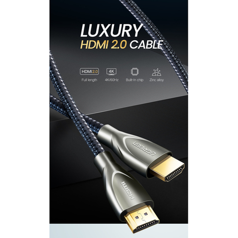 UGreen HDMI 2.0 Male To Male Carbon Fiber Zinc Alloy Cable - 5M (Gray)