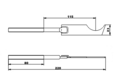 Кронштейн ТВЕК для радиаторов SIRA RS штырьевой белый плоский 1,8 9х220 мм. (твек. 6.8.)