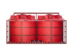 Кассета для перевозки ЖКУ с трапом и системой "КАСКАД" 2*5000 Пластерра PT KAS (11000 л.) вертикальный (4120x2080x2120см;красный) - арт.561543