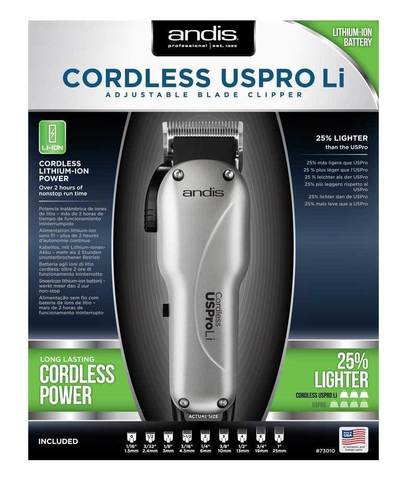 Машинка для стрижки Andis LCL Cordless US Pro, аккум/сетевая, 9 насадок, разноцветная