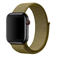 Нейлоновый ремешок для часов Apple Watch 38 и 40мм, оливковый цвет (olive flak)