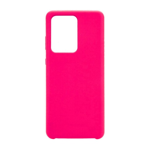 Силиконовый чехол Silicone Cover для Samsung Galaxy Note 20 Ultra (Ярко-розовый)