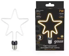 Лампа Gauss LED Filament Artline Star 7W 580lm 2700К Е27 milky 1006802104