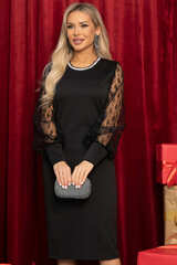 Платье с блестками Фелисия (черное) П14350-10М LT Collection