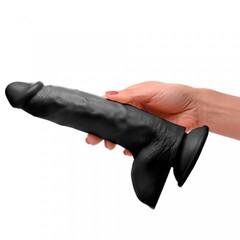 Реалистичный фаллоимитатор Master Cock Beefy Brad (22.4*5 см) с мошонкой, чёрный