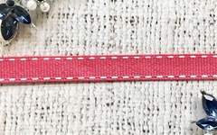 Лента репсовая с пунктиром, ш. 1 см, коралл