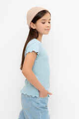 фуфайка  для девочки  КР 301989-1/голубой