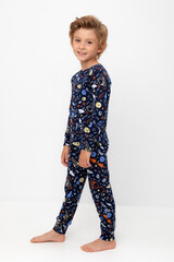 пижама  для мальчика  К 1552/24/космические ракеты на гл.синем