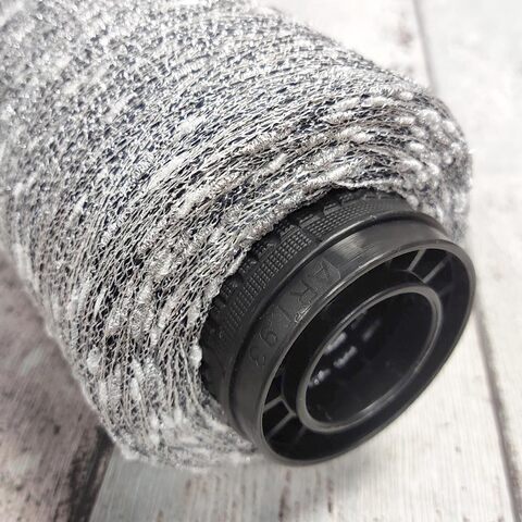 Лен (35%) с люрексом и шишибриками NODINO DI LINO 600 серый с серебром