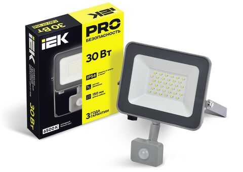 Прожектор СДО 07-30Д светодиодный серый с ДД IP54 IEK