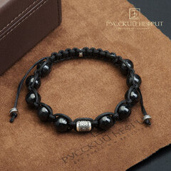 Браслет Православный. Чёрный нефрит Д 10мм.