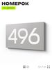 Номер на дверь 496, табличка на дверь для офиса, квартиры, кабинета, аудитории, склада, серая 120х70 мм, Айдентика Технолоджи