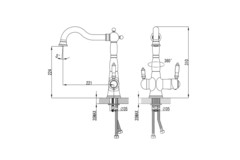 Смеситель для кухни, с подключением к фильтру питьевой воды Lemark VILLA - LM4858B