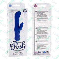 Синий вибромассжер-стимулятор клитора и точки G серии Posh