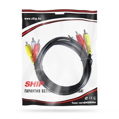 Интерфейсный кабель RCA (тюльпаны аудио-видео-звук) SHIP SH8053-1.5P Пол. пакет