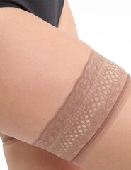 Чулки прозрачные с кружевной резинкой 17 DEN DIM 0929_Загар