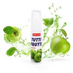 Гель-смазка Tutti-frutti с яблочным вкусом - 30 гр. - 