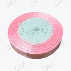 Лента атласная 1,5 см 25 ярдов  (розовая) №043