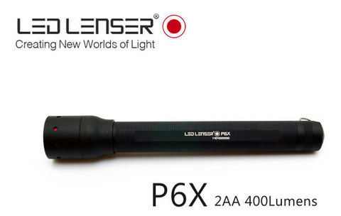 Фонарь ручной Led Lenser P6X, 400 lm, чёрный, AA x 2 шт. (9406-X)