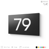 Табличка с номером 79 на дверь квартиры, для офиса, кабинета, аудитории, склада, черная 120х70 мм, Айдентика Технолоджи