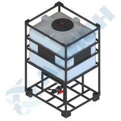 Бункер 1100 л с дыхательным клапаном, с полным сливом Анион 1100 л. конусный (1230x1020x1890см;белый) - арт.559510