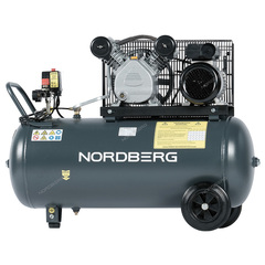 NORDBERG (NCP100/360A) Компрессор поршневой с ременной передачей 220В, ресивер 100л, 360л/мин