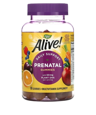 Alive!, мультивитамины с омега-3 для беременных и кормящих, 90 мармеладок