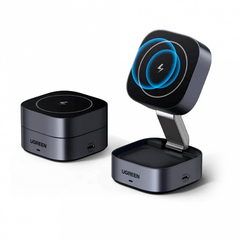 Беспроводная зарядка UGREEN 2-в-1 Magnetic Wireless Charger 7,5W W526 (35278)  серый космос