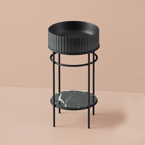 ArtCeram Vogue ACA058 17 Консоль, Artceram, Vogue, ширина, мм-440, глубина, мм-440, материал-металл, цвет-Matt Black