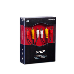 Интерфейсный кабель RCA (тюльпаны аудио-видео-звук) SHIP SH8053-3B Блистер