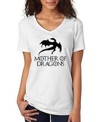 Qadın üçün qısa qol ağ köynək Mother Of Dragons Game Of Thrones