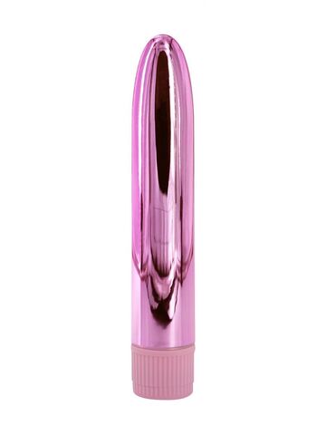 Розовый глянцевый пластиковый вибратор - 14 см. - Свободный ассортимент 3313-04